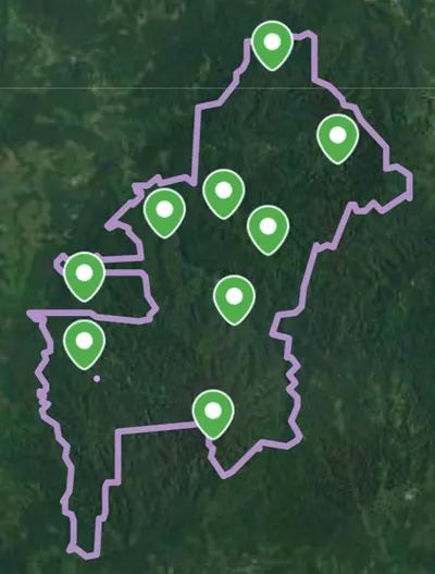 Location of the Forest Guardians in the Mashpi reserve