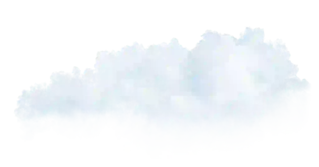 Nube blanca y esponjosa sobre un fondo negro, que representa el ecosistema brumoso de Mashpi Lodg